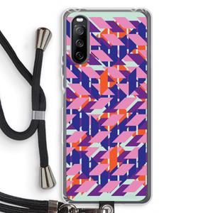 CaseCompany Skew Blush 3: Sony Sony Xperia 10 III Transparant Hoesje met koord