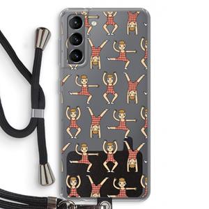 CaseCompany Gymboys: Samsung Galaxy S21 Transparant Hoesje met koord