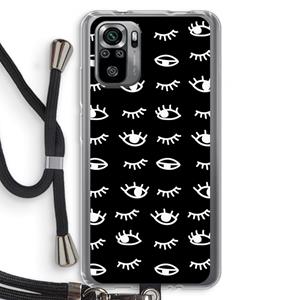 CaseCompany Eye pattern #3: Xiaomi Redmi Note 10S Transparant Hoesje met koord