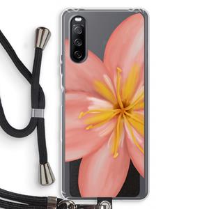 CaseCompany Pink Ellila Flower: Sony Sony Xperia 10 III Transparant Hoesje met koord
