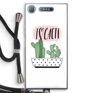CaseCompany I love cacti: Sony Xperia XZ1 Transparant Hoesje met koord