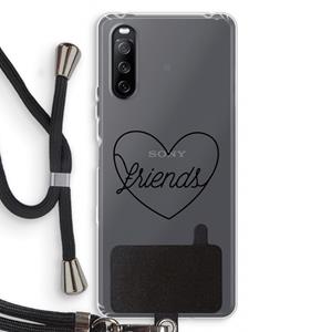 CaseCompany Friends heart black: Sony Sony Xperia 10 III Transparant Hoesje met koord