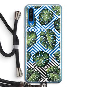 CaseCompany Geometrische jungle: Samsung Galaxy A50 Transparant Hoesje met koord