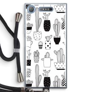 CaseCompany Cactusmotief: Sony Xperia XZ1 Transparant Hoesje met koord