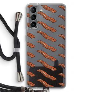 CaseCompany Bacon to my eggs #2: Samsung Galaxy S21 Transparant Hoesje met koord