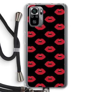 CaseCompany Lips: Xiaomi Redmi Note 10S Transparant Hoesje met koord
