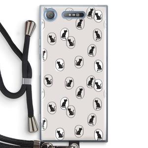 CaseCompany Miauw: Sony Xperia XZ1 Transparant Hoesje met koord