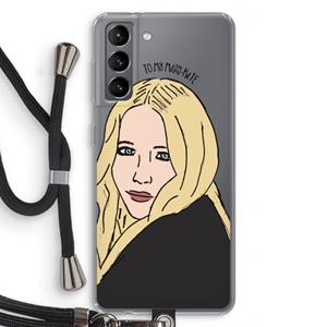 CaseCompany Mary Kate: Samsung Galaxy S21 Transparant Hoesje met koord