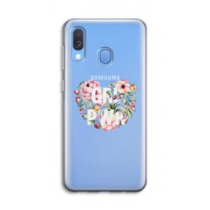 CaseCompany GRL PWR Flower: Samsung Galaxy A40 Transparant Hoesje