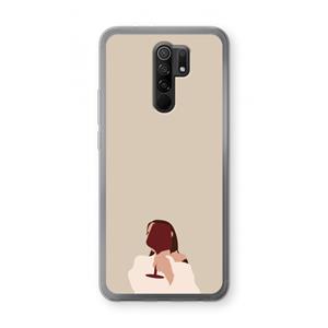 CaseCompany I drink wine: Xiaomi Redmi 9 Transparant Hoesje