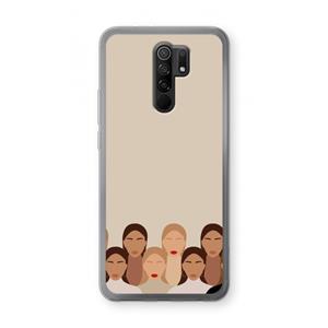 CaseCompany Girls girls girls: Xiaomi Redmi 9 Transparant Hoesje