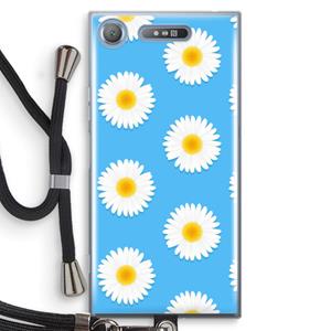 CaseCompany Margrietjes: Sony Xperia XZ1 Transparant Hoesje met koord