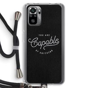 CaseCompany Capable: Xiaomi Redmi Note 10S Transparant Hoesje met koord