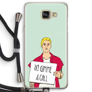 CaseCompany Gimme a call: Samsung Galaxy A5 (2016) Transparant Hoesje met koord