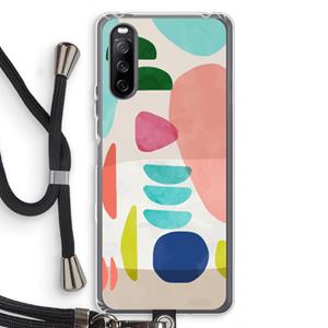 CaseCompany Bold Rounded Shapes: Sony Sony Xperia 10 III Transparant Hoesje met koord