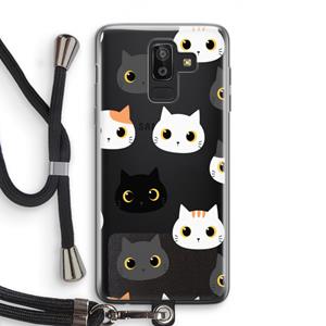 CaseCompany Katten: Samsung Galaxy J8 (2018) Transparant Hoesje met koord