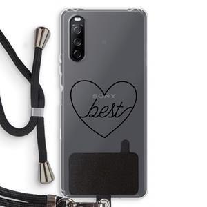 CaseCompany Best heart black: Sony Sony Xperia 10 III Transparant Hoesje met koord
