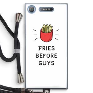 CaseCompany Fries before guys: Sony Xperia XZ1 Transparant Hoesje met koord