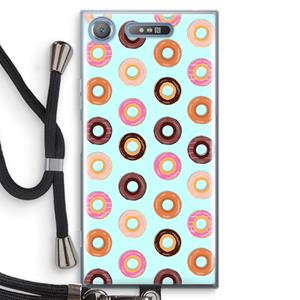CaseCompany Donuts: Sony Xperia XZ1 Transparant Hoesje met koord