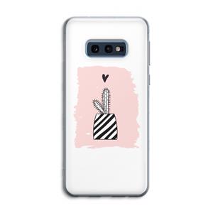 CaseCompany Zwart-wit cactus: Samsung Galaxy S10e Transparant Hoesje
