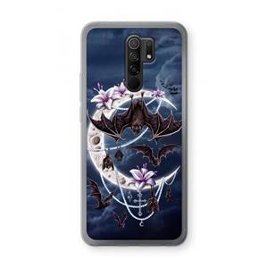 CaseCompany Vleermuizen Maan: Xiaomi Redmi 9 Transparant Hoesje