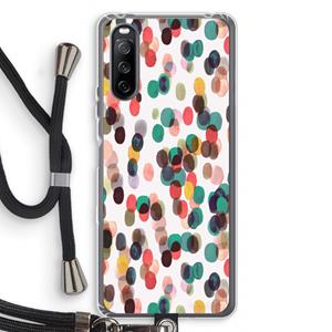 CaseCompany Tropical Dots: Sony Sony Xperia 10 III Transparant Hoesje met koord