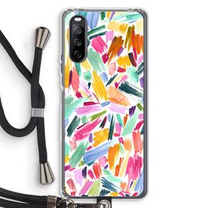 CaseCompany Watercolor Brushstrokes: Sony Sony Xperia 10 III Transparant Hoesje met koord