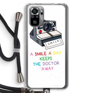 CaseCompany Smile: Xiaomi Redmi Note 10S Transparant Hoesje met koord