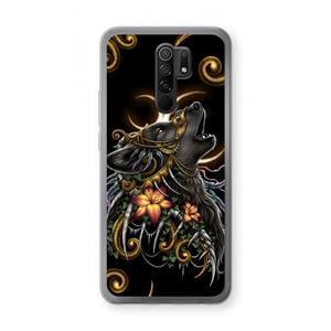 CaseCompany Huilende Wolf: Xiaomi Redmi 9 Transparant Hoesje