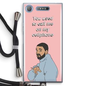 CaseCompany Hotline bling: Sony Xperia XZ1 Transparant Hoesje met koord