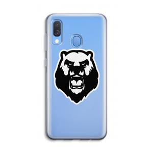 CaseCompany Angry Bear (white): Samsung Galaxy A40 Transparant Hoesje
