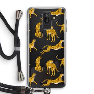 CaseCompany Luipaard: Samsung Galaxy J8 (2018) Transparant Hoesje met koord