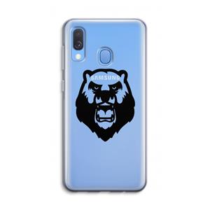 CaseCompany Angry Bear (black): Samsung Galaxy A40 Transparant Hoesje