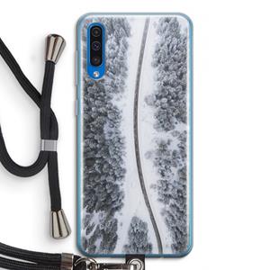 CaseCompany Snøfall: Samsung Galaxy A50 Transparant Hoesje met koord