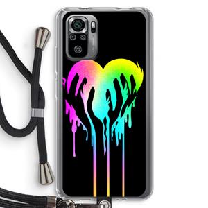 CaseCompany Hold My Heart: Xiaomi Redmi Note 10S Transparant Hoesje met koord