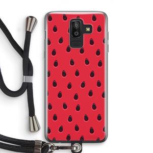 CaseCompany Watermelon: Samsung Galaxy J8 (2018) Transparant Hoesje met koord
