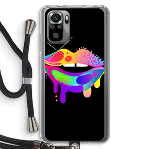 CaseCompany Lip Palette: Xiaomi Redmi Note 10S Transparant Hoesje met koord