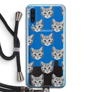 CaseCompany Kitten: Samsung Galaxy A50 Transparant Hoesje met koord