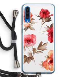 CaseCompany Roosjes: Samsung Galaxy A50 Transparant Hoesje met koord