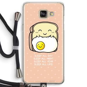 CaseCompany Sleep All Day: Samsung Galaxy A5 (2016) Transparant Hoesje met koord