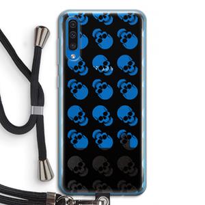 CaseCompany Musketon Skulls: Samsung Galaxy A50 Transparant Hoesje met koord