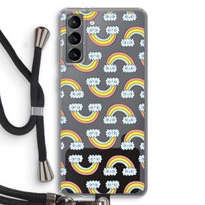 CaseCompany Regenboog: Samsung Galaxy S21 Transparant Hoesje met koord
