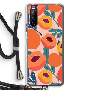 CaseCompany Perzik: Sony Sony Xperia 10 III Transparant Hoesje met koord