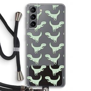 CaseCompany Dinos: Samsung Galaxy S21 Transparant Hoesje met koord
