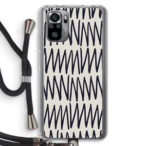 CaseCompany Marrakech Zigzag: Xiaomi Redmi Note 10S Transparant Hoesje met koord