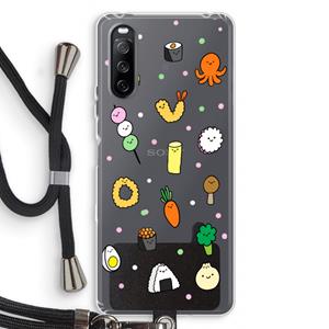 CaseCompany Happy bento friends: Sony Sony Xperia 10 III Transparant Hoesje met koord