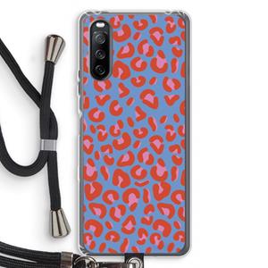 CaseCompany Leopard blue: Sony Sony Xperia 10 III Transparant Hoesje met koord