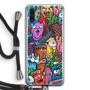 CaseCompany Vexx Mixtape: Samsung Galaxy A50 Transparant Hoesje met koord