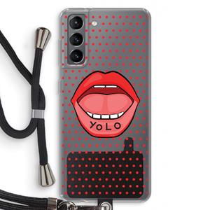 CaseCompany Yolo Denise: Samsung Galaxy S21 Transparant Hoesje met koord