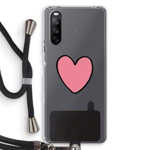 CaseCompany Hartje: Sony Sony Xperia 10 III Transparant Hoesje met koord